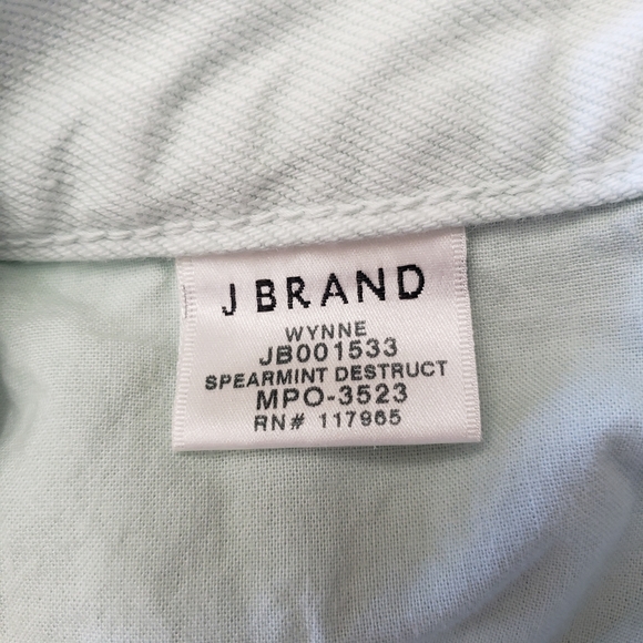 J Brand Wynne mint green distressed high rise straight jeans 27 - Picture 5 of 6